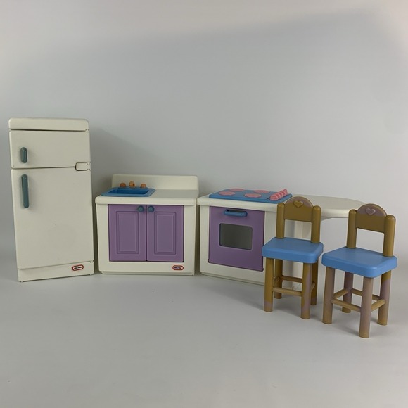 Little Tikes Other - Vintage Little Tikes Refrigerator Sink Stove Stools My Size Barbie Dollhouse Set